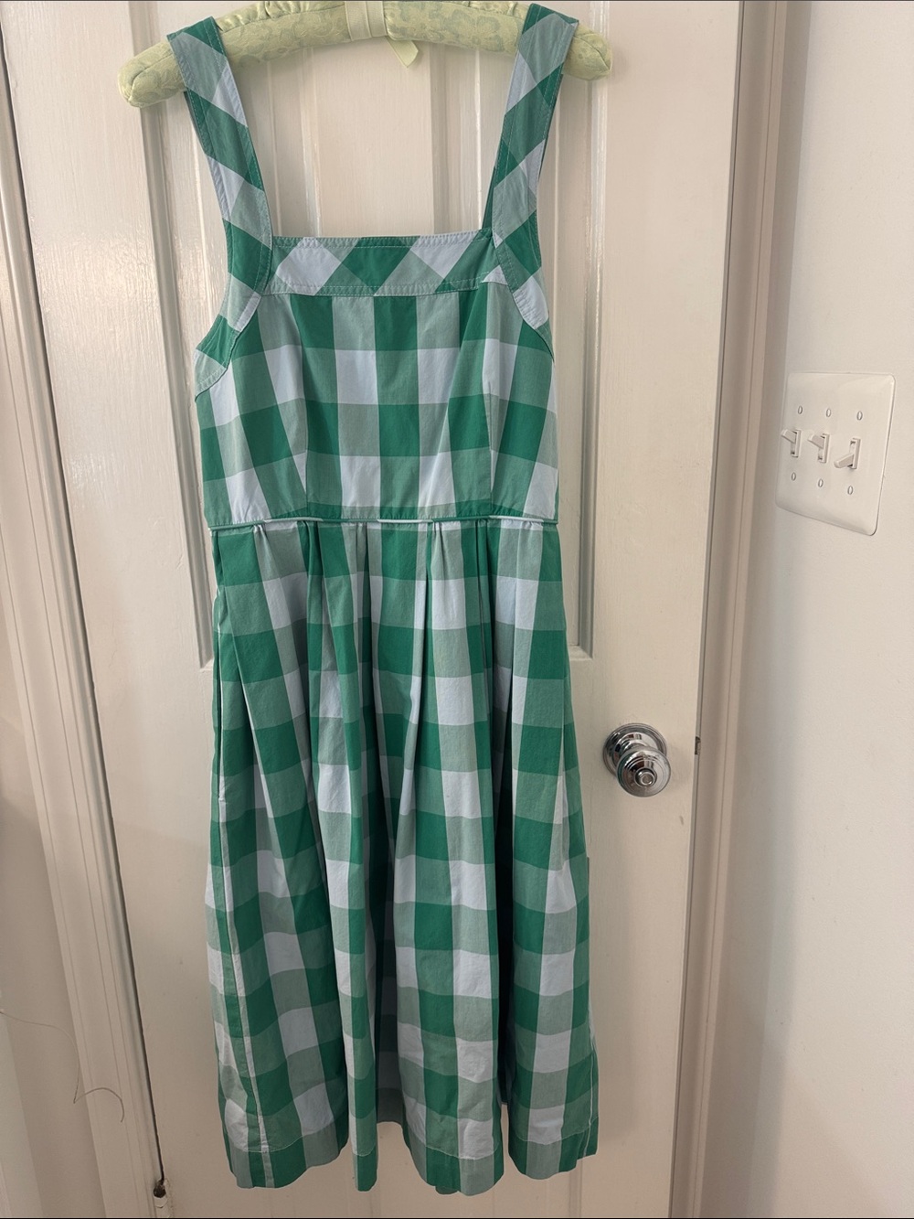 J Crew Green Gingham Sleeveless sundress